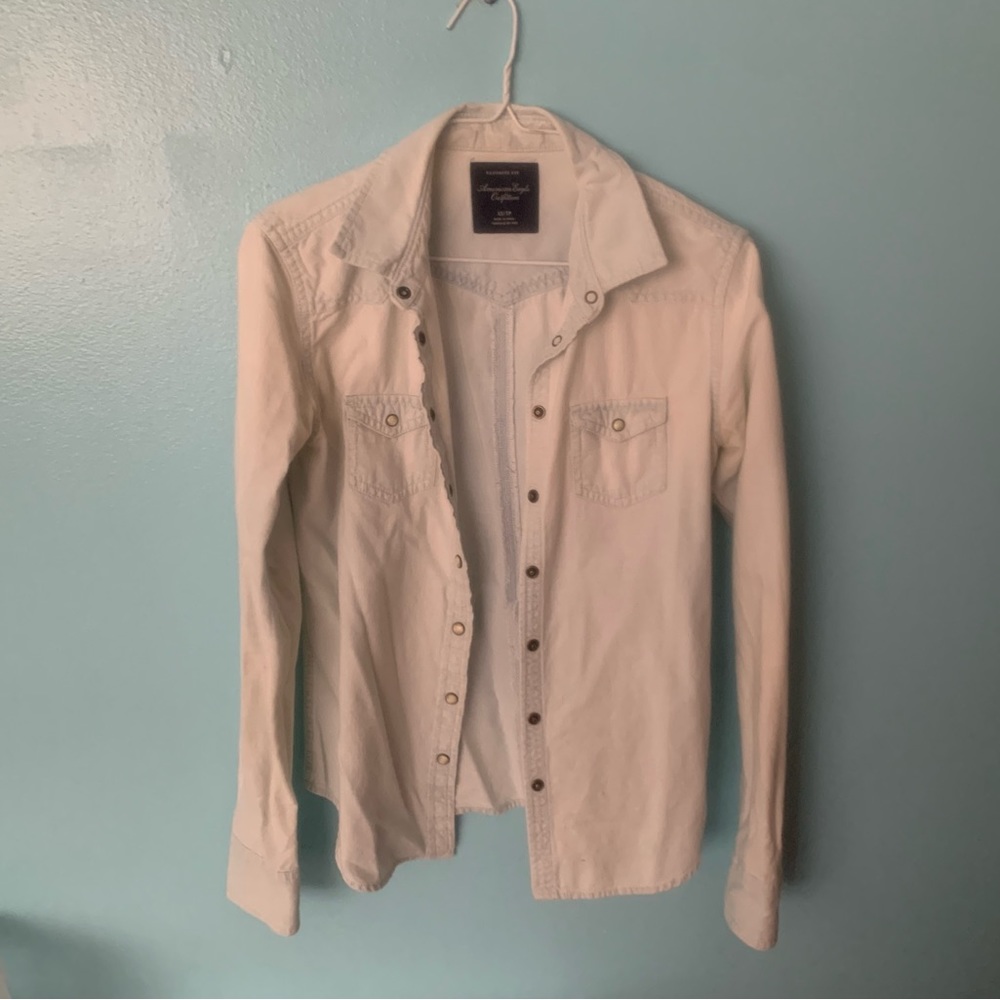 American Eagle Washed Jean Shirt